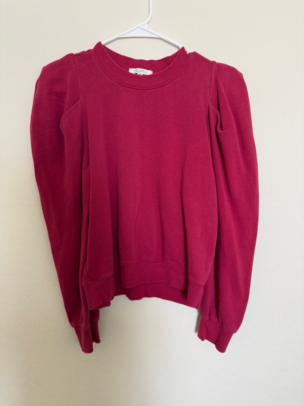 Z Supply Women's Puff Sleeve Sweatshirt - Berry